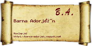 Barna Adorján névjegykártya