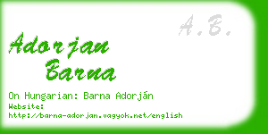 adorjan barna business card